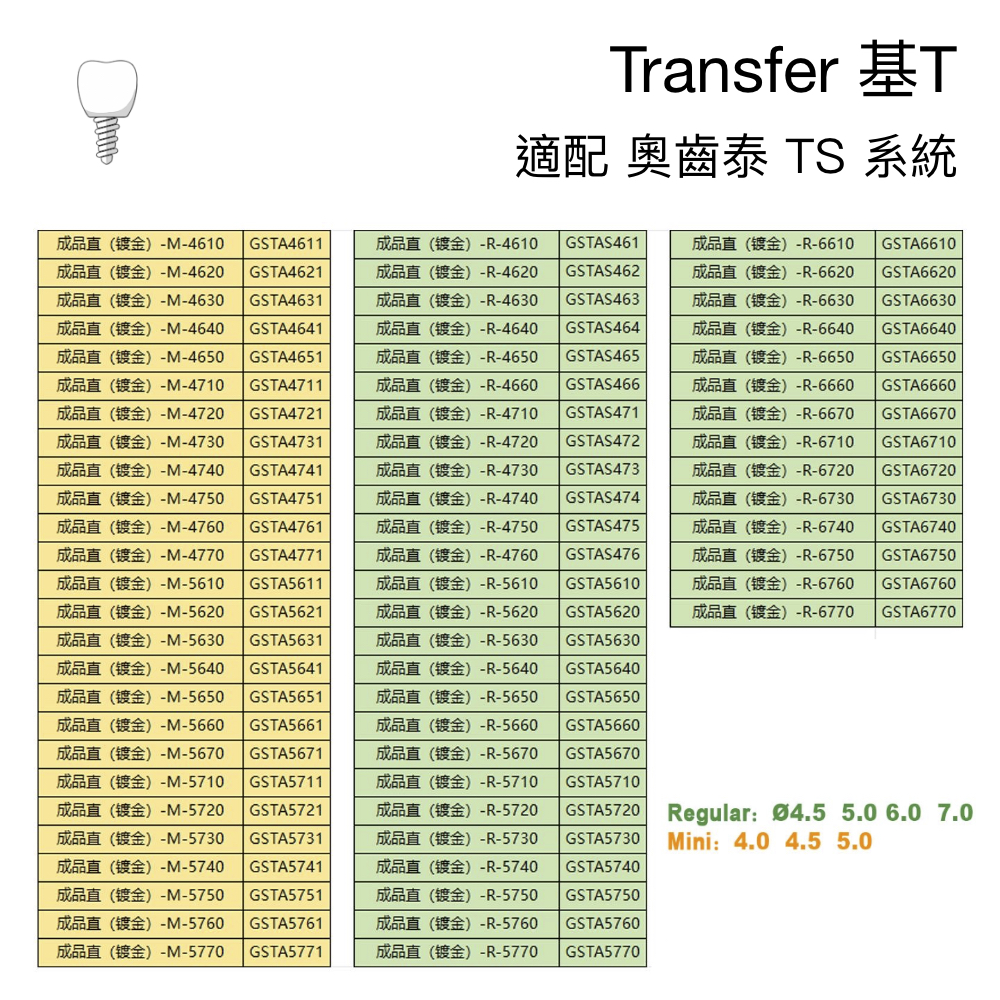 奧齒泰 修復成品基台